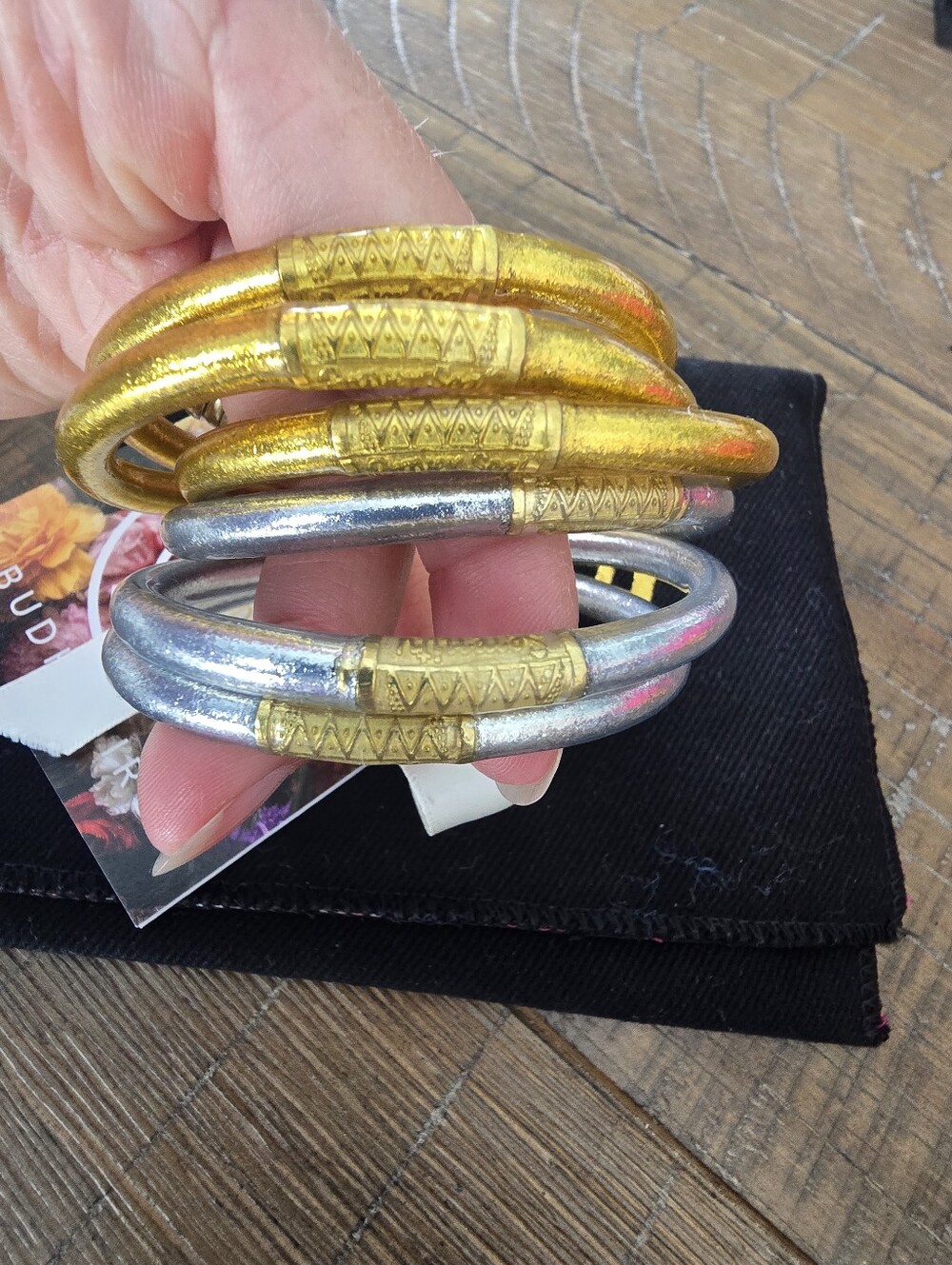 Budhagirl Silver And Gold Core Mixed Stack Medium Nwt - Picture 2 of 5